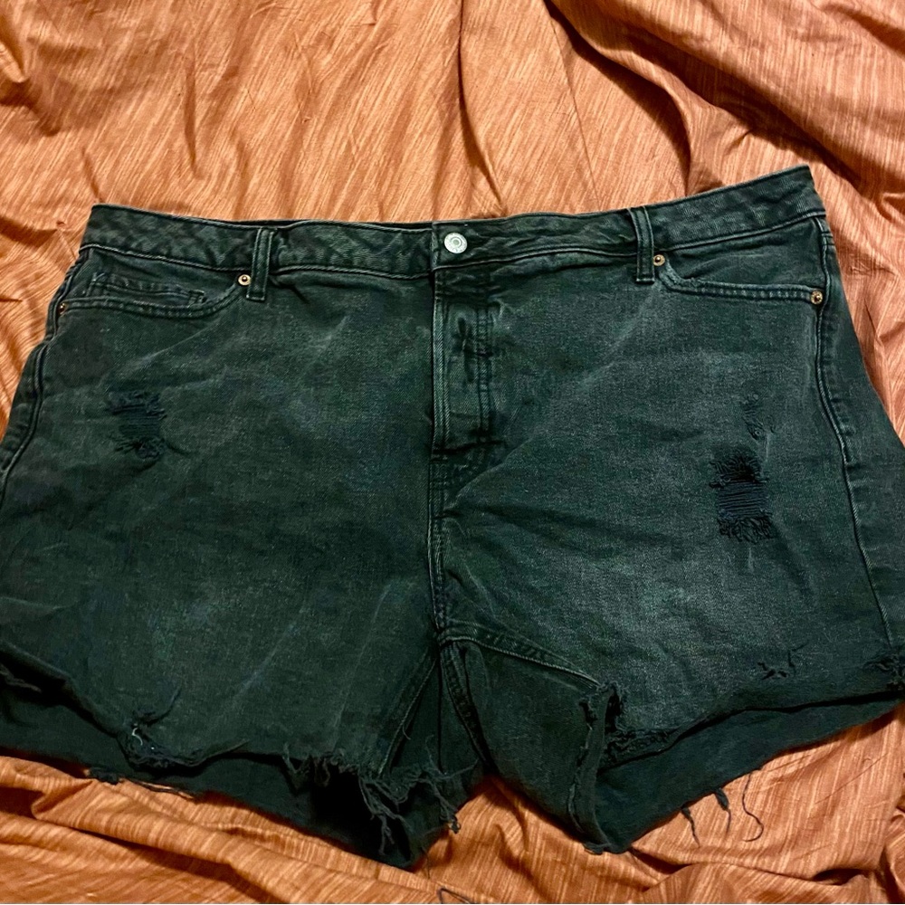 Old Navy Black Distressed Denim Shorts